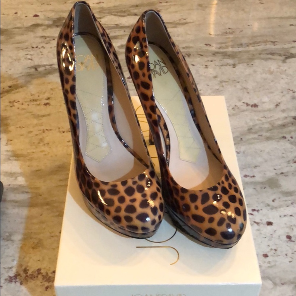 Leopard print platform heels